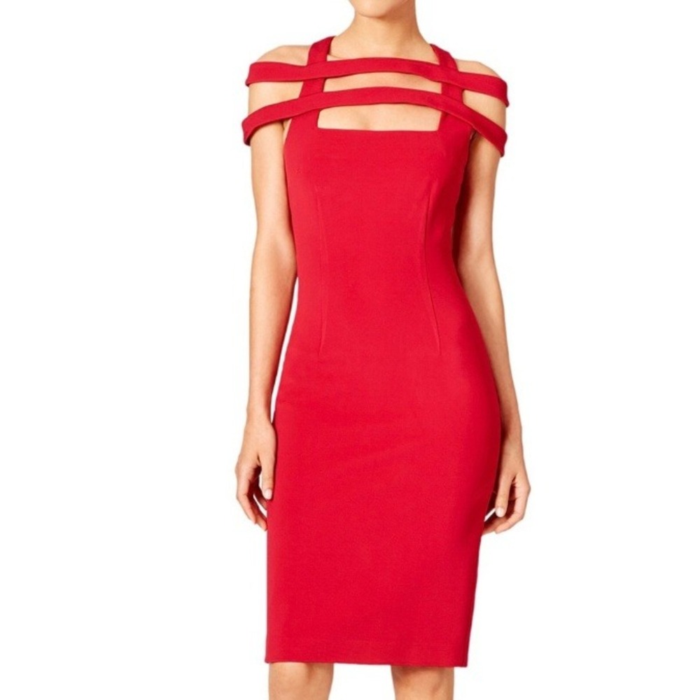 Hybrid & Company Women's Red Party Sheath Cocktail Dress Size XL NWT